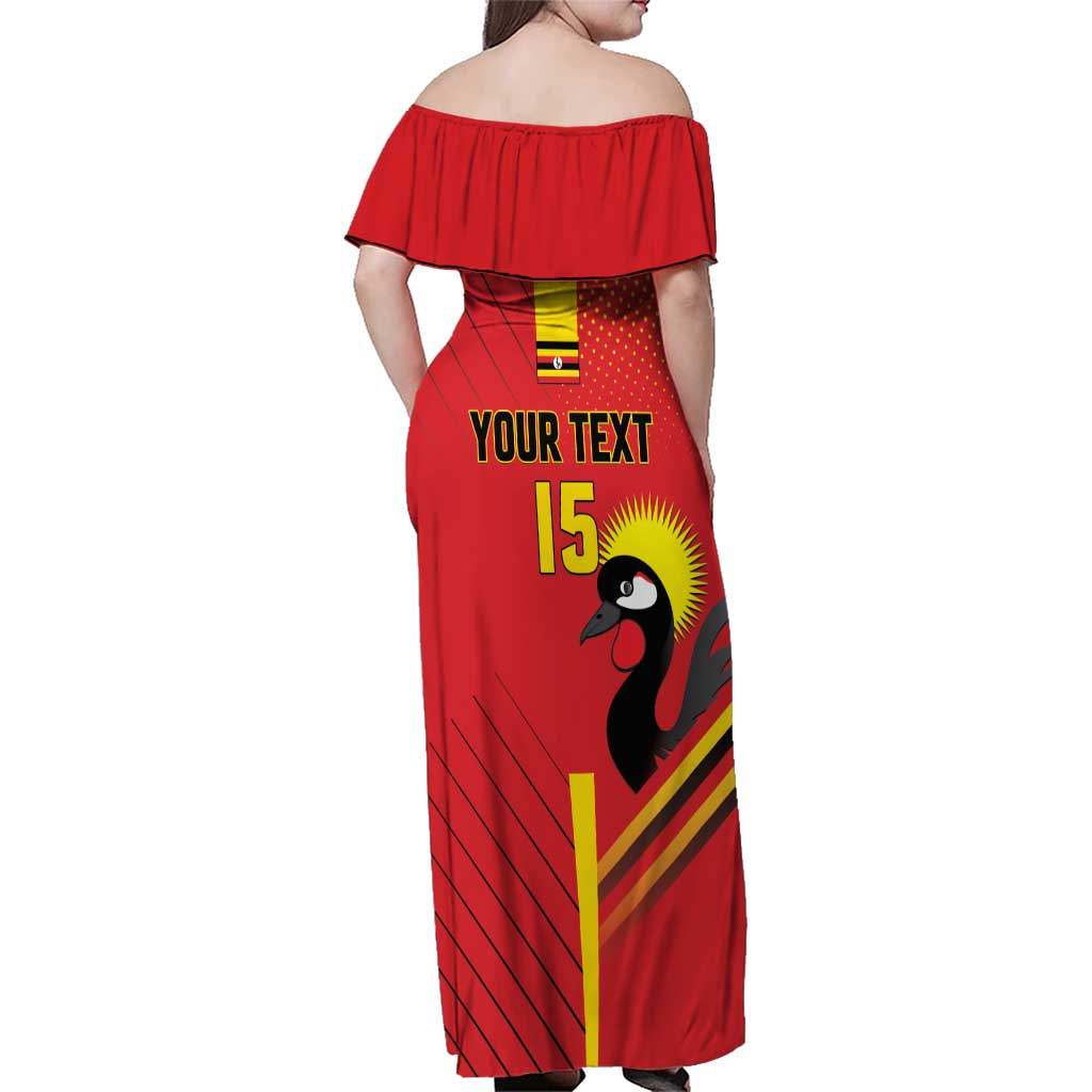 Custom Uganda Basketball Family Matching Off Shoulder Maxi Dress and Hawaiian Shirt Go Silverbacks - Wonder Print Shop