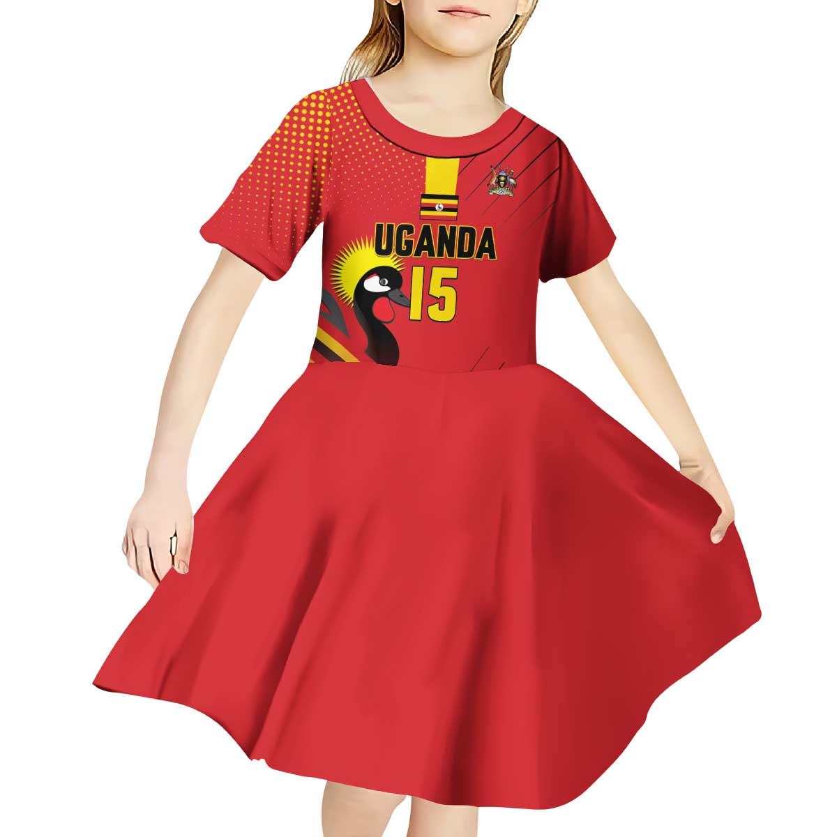Custom Uganda Basketball Kid Short Sleeve Dress Go Silverbacks - Wonder Print Shop