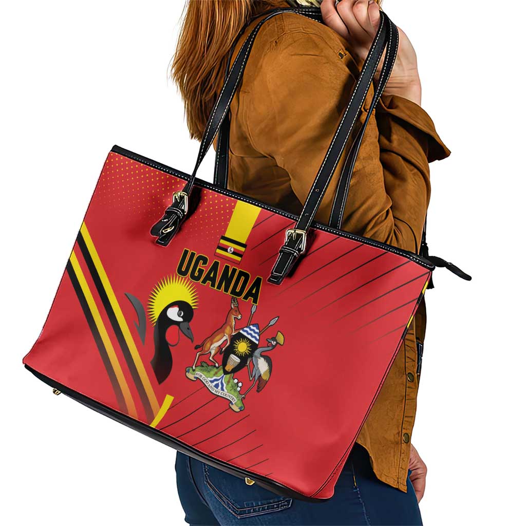 Uganda Basketball Leather Tote Bag Go Silverbacks - Wonder Print Shop