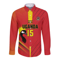 Custom Uganda Basketball Long Sleeve Button Shirt Go Silverbacks - Wonder Print Shop