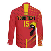 Custom Uganda Basketball Long Sleeve Button Shirt Go Silverbacks - Wonder Print Shop