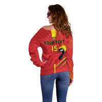 Custom Uganda Basketball Off Shoulder Sweater Go Silverbacks - Wonder Print Shop