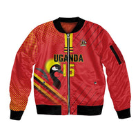 Custom Uganda Basketball Sleeve Zip Bomber Jacket Go Silverbacks - Wonder Print Shop
