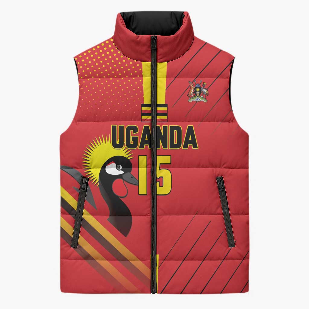 Custom Uganda Basketball Sleeveless Puffer Jacket Go Silverbacks - Wonder Print Shop