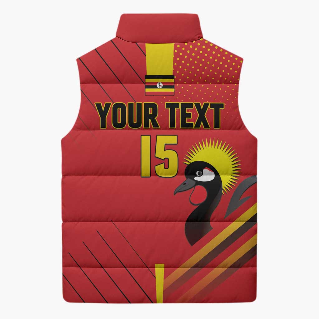 Custom Uganda Basketball Sleeveless Puffer Jacket Go Silverbacks - Wonder Print Shop