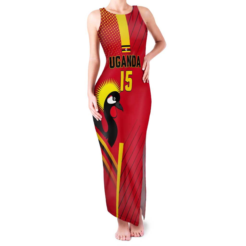 Custom Uganda Basketball Tank Maxi Dress Go Silverbacks - Wonder Print Shop