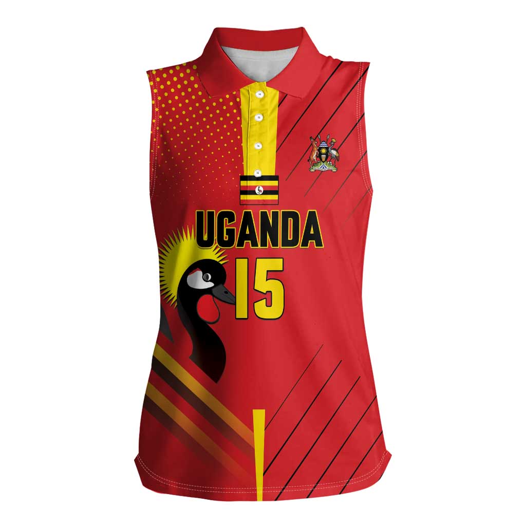 Custom Uganda Basketball Women Sleeveless Polo Shirt Go Silverbacks - Wonder Print Shop