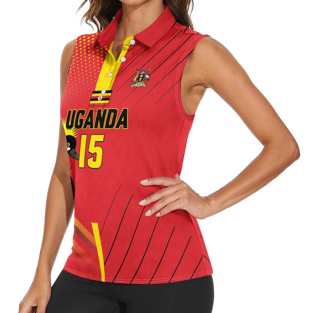 Custom Uganda Basketball Women Sleeveless Polo Shirt Go Silverbacks - Wonder Print Shop