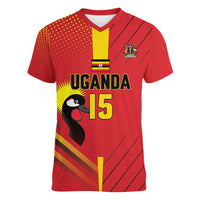 Custom Uganda Basketball Women V-Neck T-Shirt Go Silverbacks - Wonder Print Shop