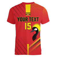 Custom Uganda Basketball Women V-Neck T-Shirt Go Silverbacks - Wonder Print Shop