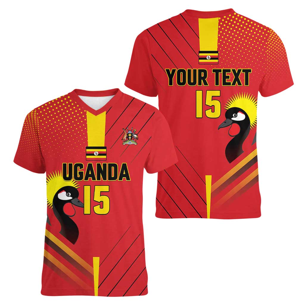 Custom Uganda Basketball Women V-Neck T-Shirt Go Silverbacks - Wonder Print Shop