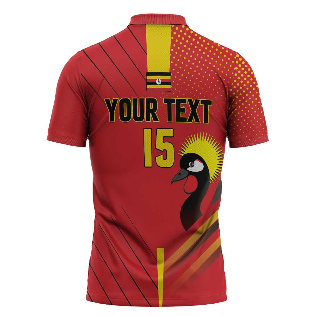 Custom Uganda Basketball Zipper Polo Shirt Go Silverbacks - Wonder Print Shop