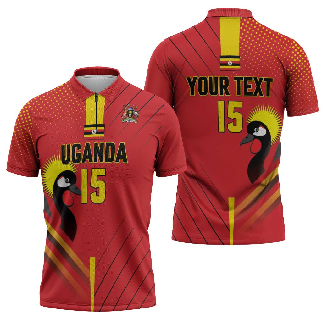 Custom Uganda Basketball Zipper Polo Shirt Go Silverbacks - Wonder Print Shop