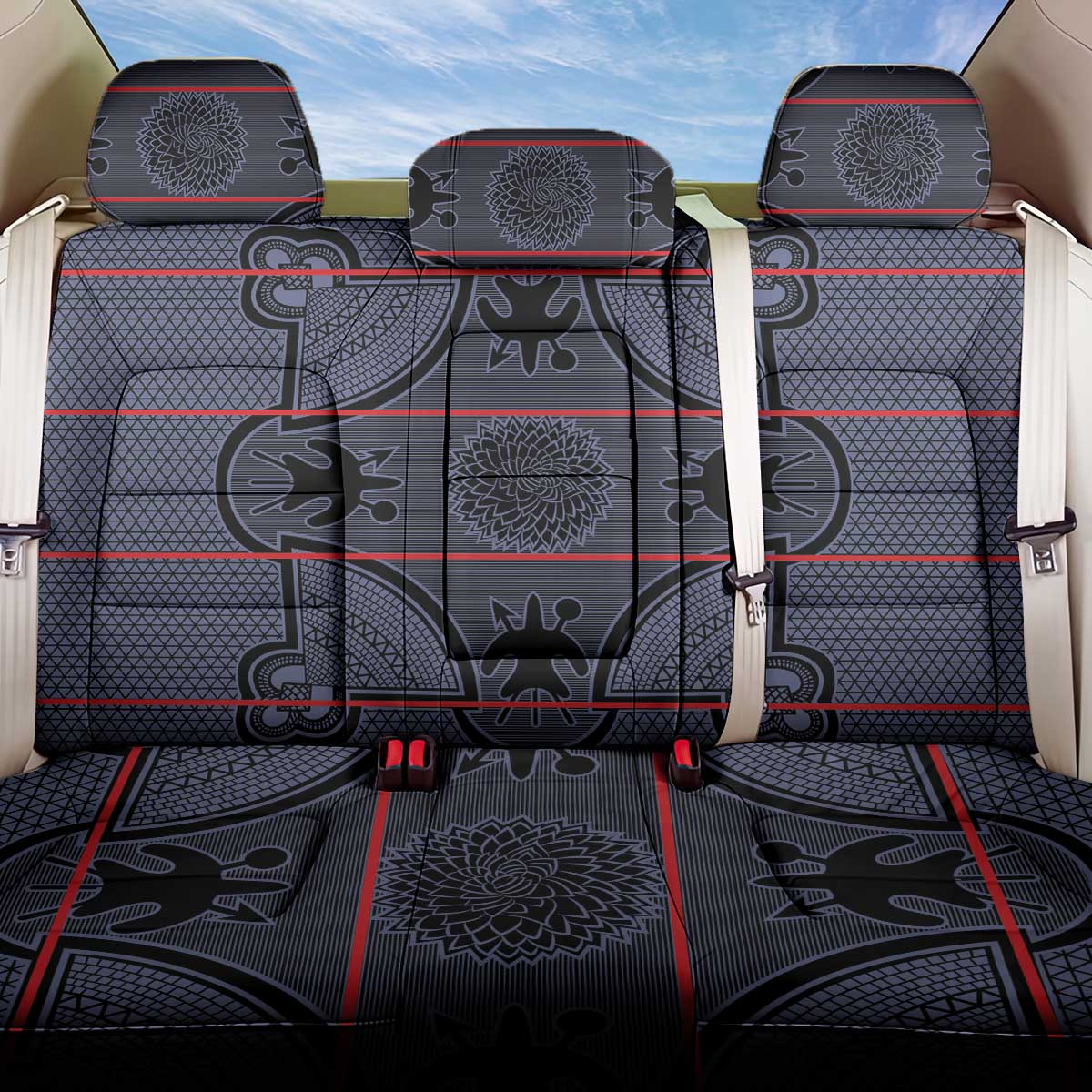 Lesotho Seanamarena Back Car Seat Cover Basotho Traditional Blanket Style - Serenity - Wonder Print Shop