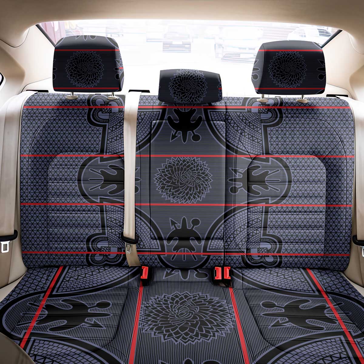 Lesotho Seanamarena Back Car Seat Cover Basotho Traditional Blanket Style - Serenity - Wonder Print Shop