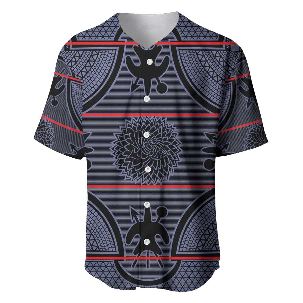 Lesotho Seanamarena Baseball Jersey Basotho Traditional Blanket Style - Serenity - Wonder Print Shop