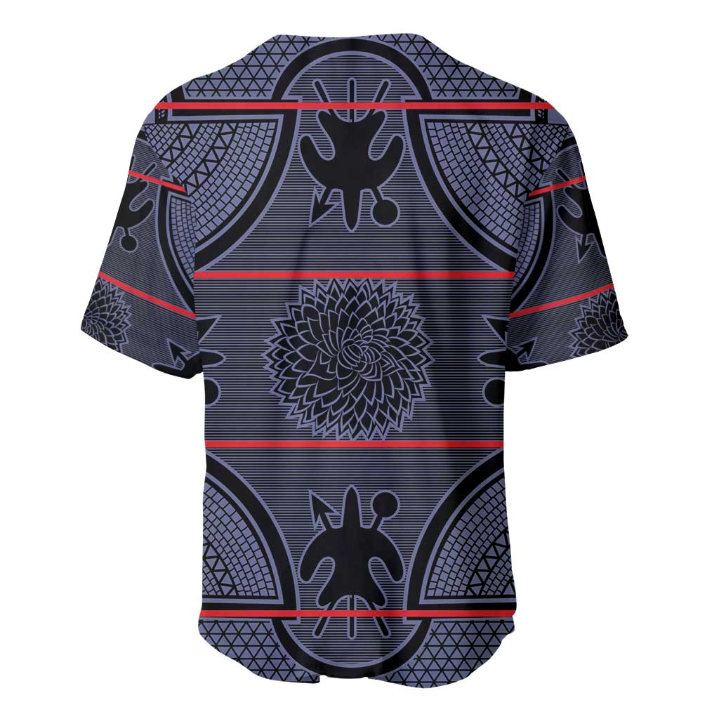 Lesotho Seanamarena Baseball Jersey Basotho Traditional Blanket Style - Serenity - Wonder Print Shop