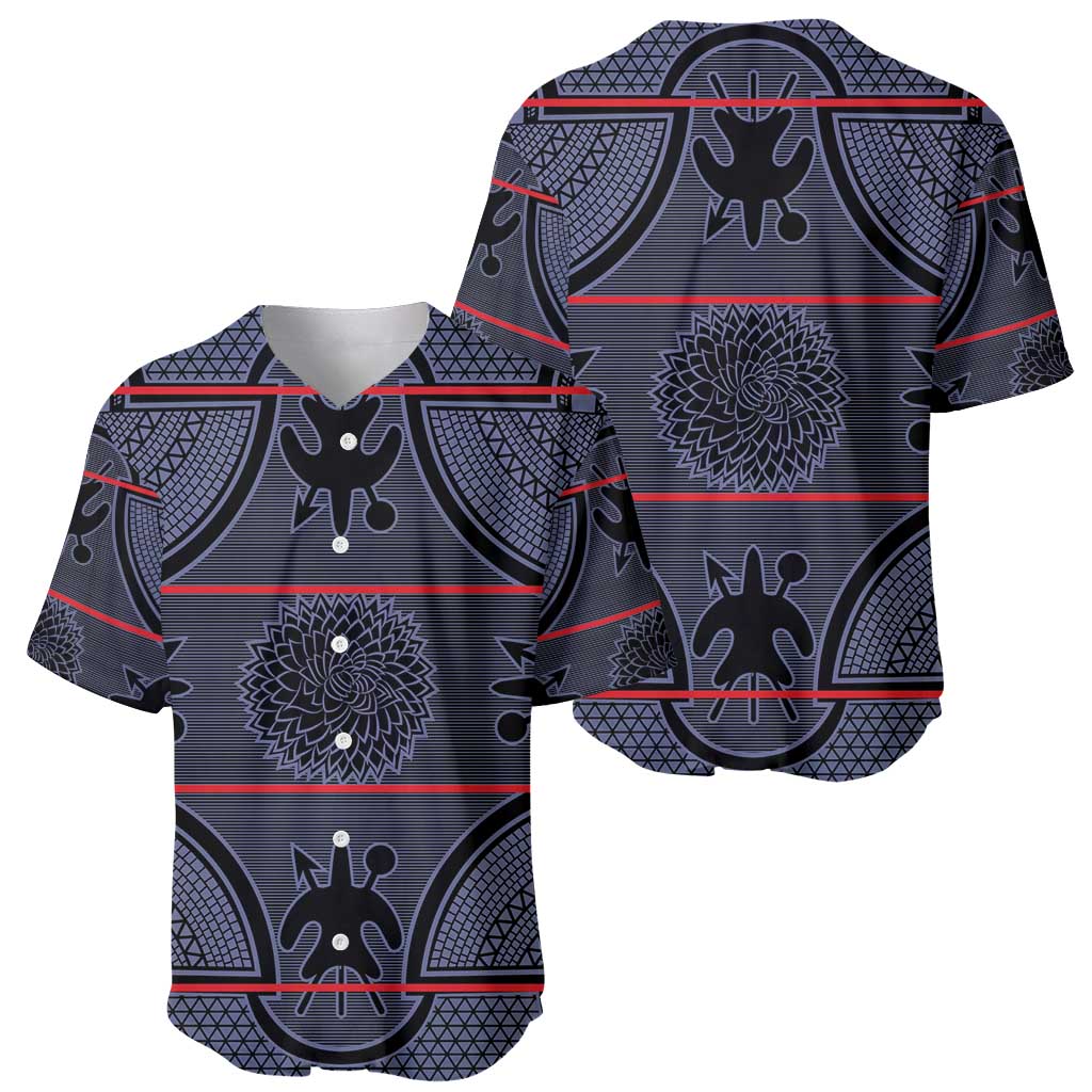 Lesotho Seanamarena Baseball Jersey Basotho Traditional Blanket Style - Serenity - Wonder Print Shop
