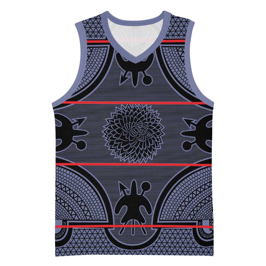 Lesotho Seanamarena Basketball Jersey Basotho Traditional Blanket Style - Serenity - Wonder Print Shop