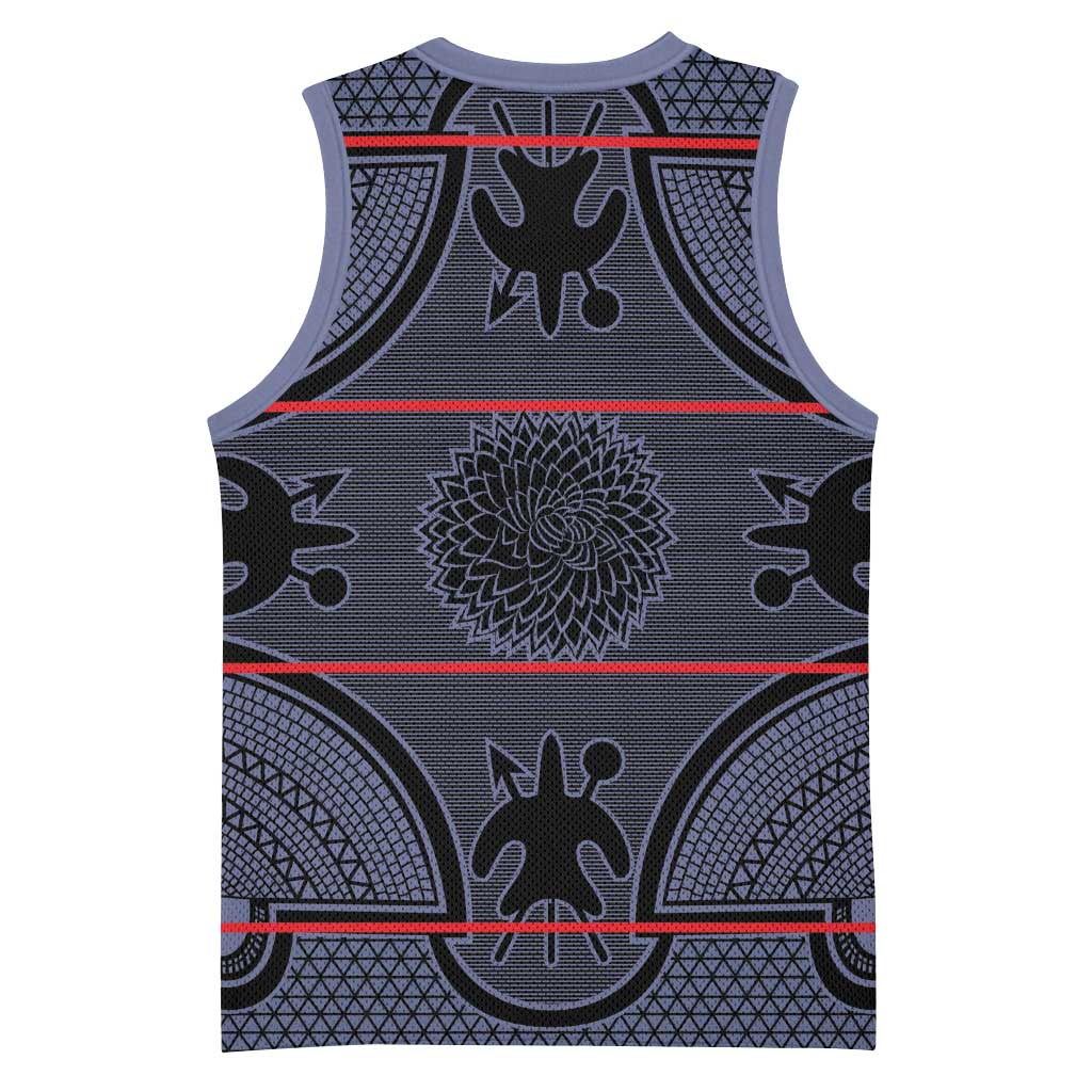 Lesotho Seanamarena Basketball Jersey Basotho Traditional Blanket Style - Serenity - Wonder Print Shop