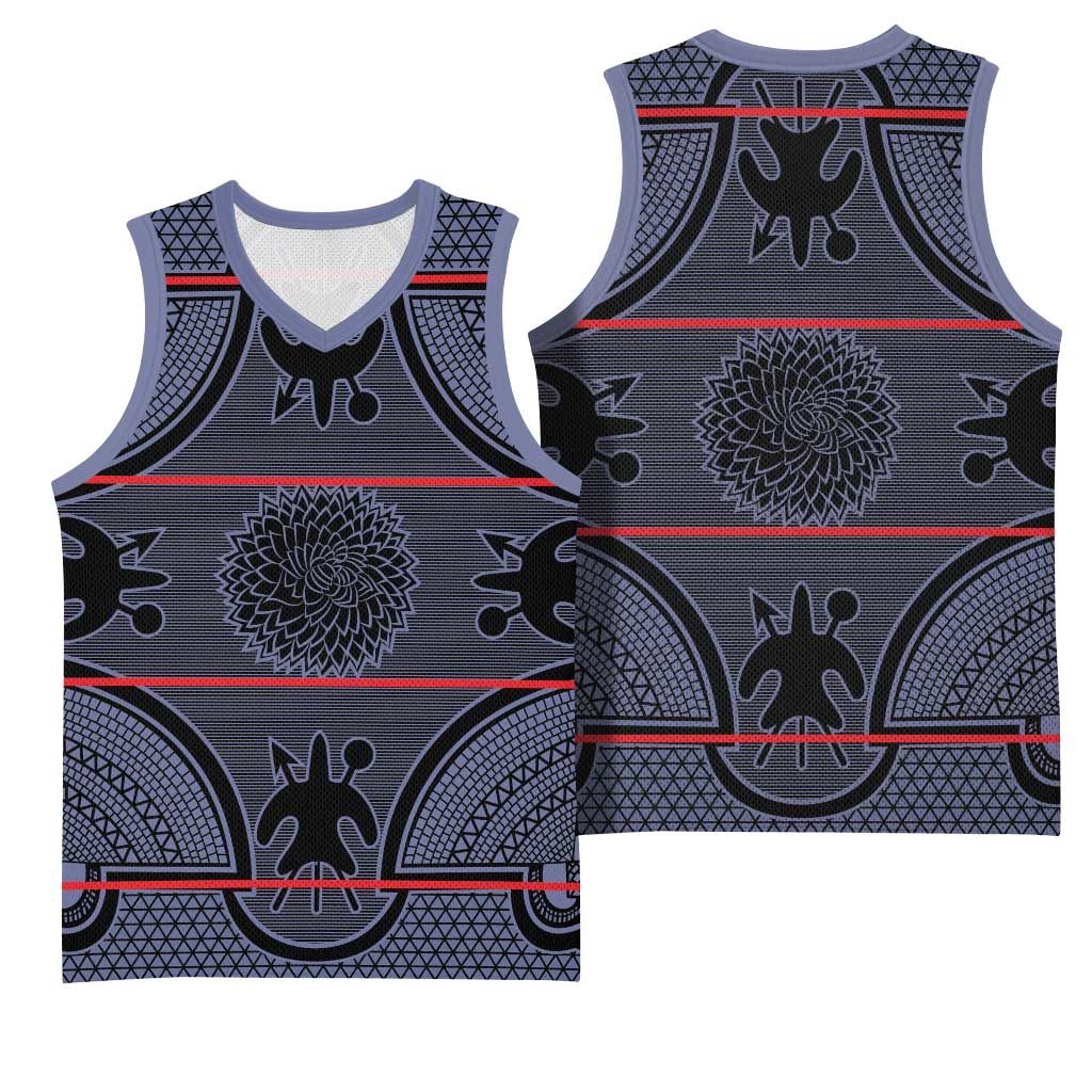 Lesotho Seanamarena Basketball Jersey Basotho Traditional Blanket Style - Serenity - Wonder Print Shop