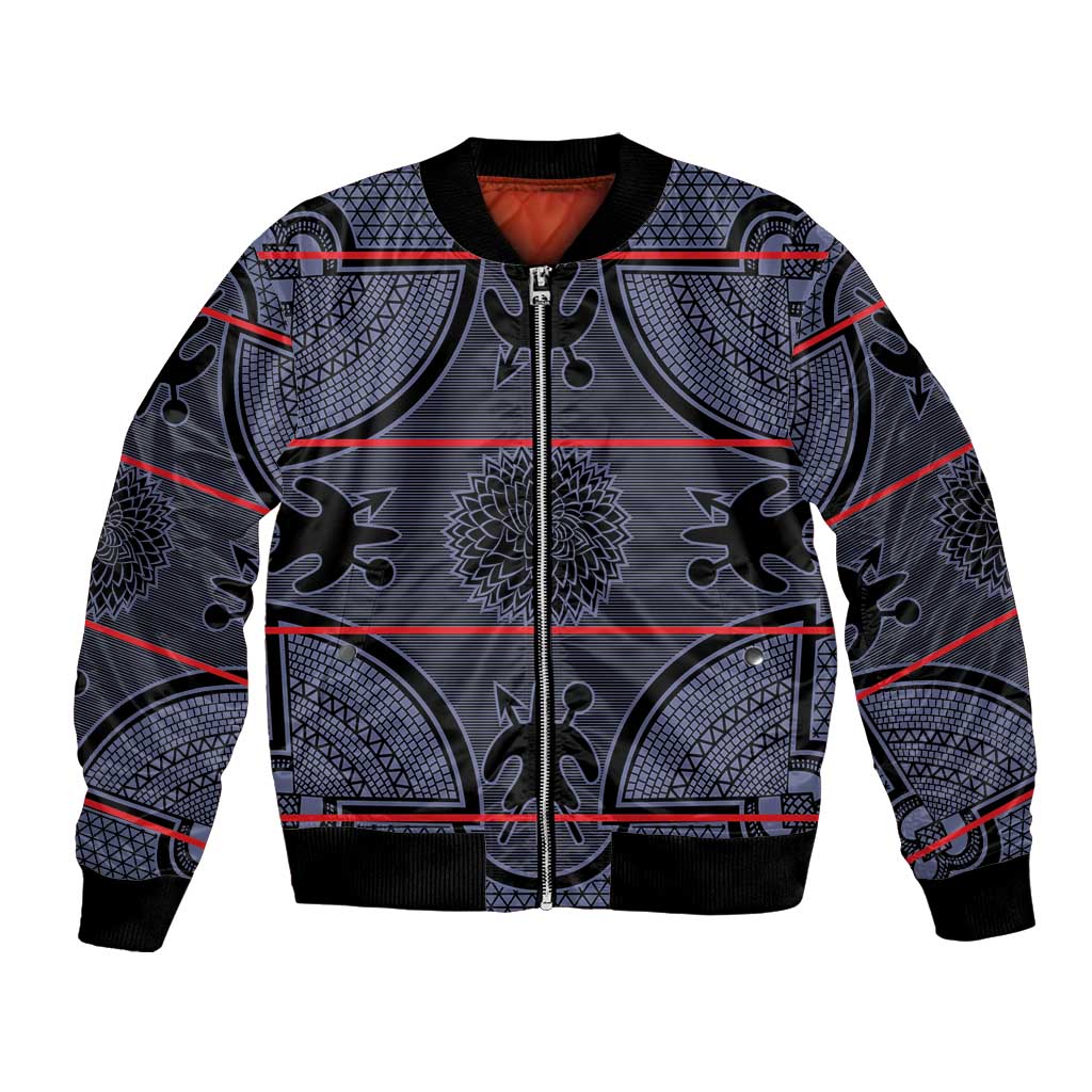 Lesotho Seanamarena Bomber Jacket Basotho Traditional Blanket Style - Serenity - Wonder Print Shop