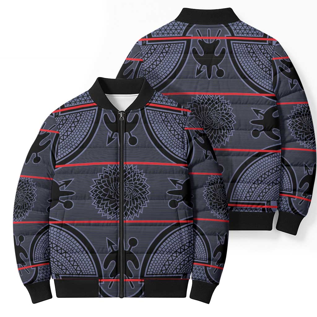 Lesotho Seanamarena Bomber Puffer Jacket Basotho Traditional Blanket Style - Serenity - Wonder Print Shop