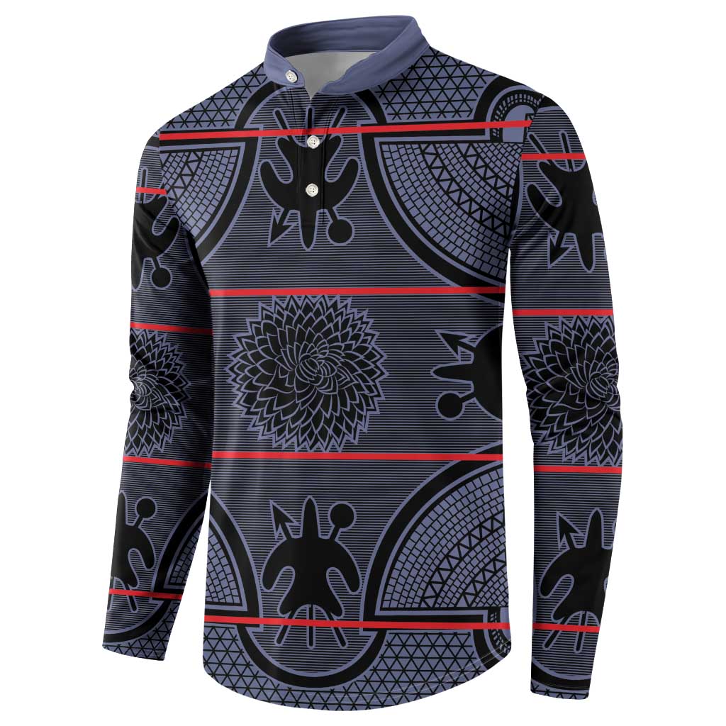 Lesotho Seanamarena Button Sweatshirt Basotho Traditional Blanket Style - Serenity - Wonder Print Shop