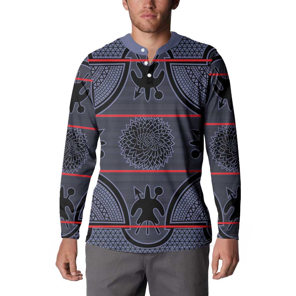 Lesotho Seanamarena Button Sweatshirt Basotho Traditional Blanket Style - Serenity - Wonder Print Shop
