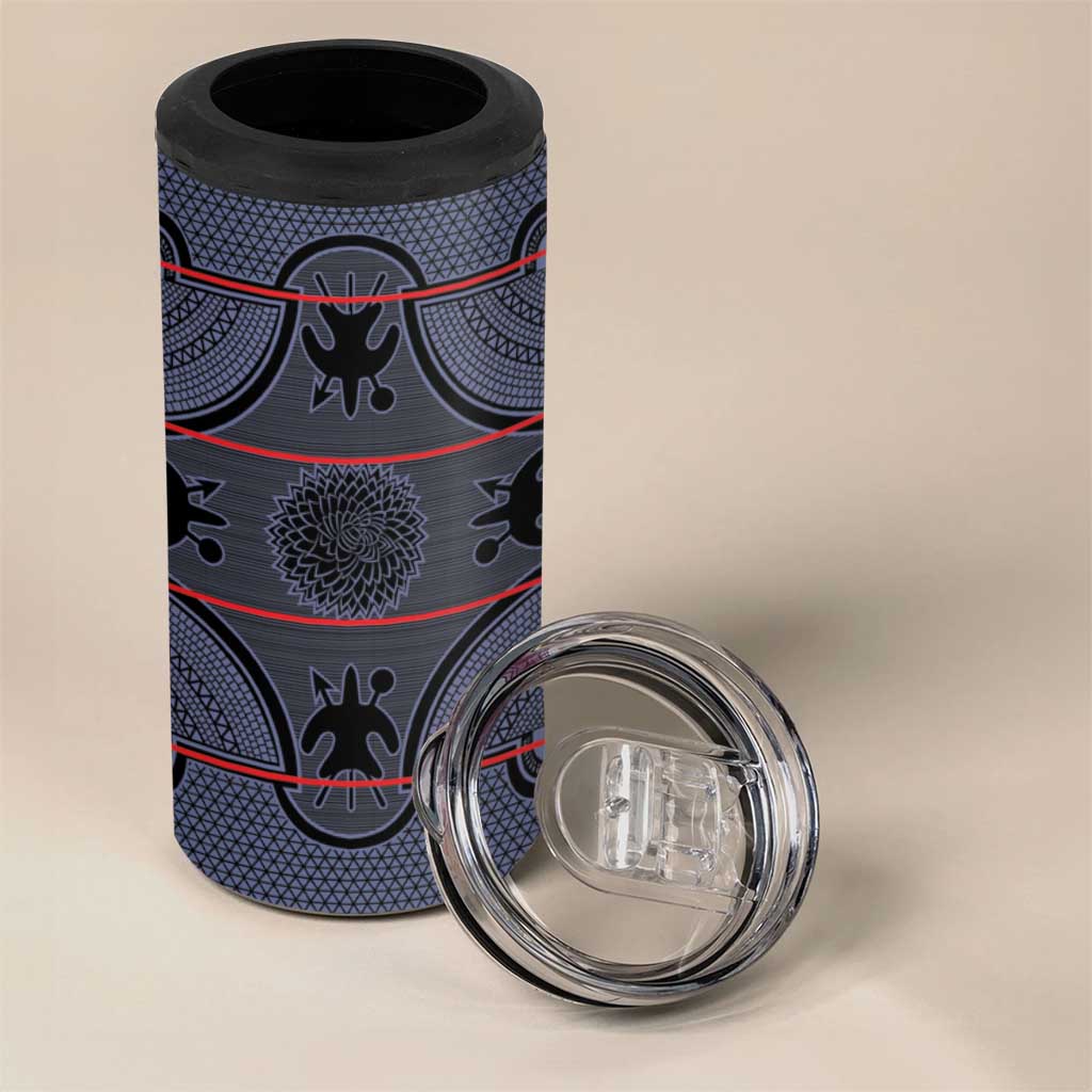 Lesotho Seanamarena 4 in 1 Can Cooler Tumbler Basotho Traditional Blanket Style - Serenity - Wonder Print Shop