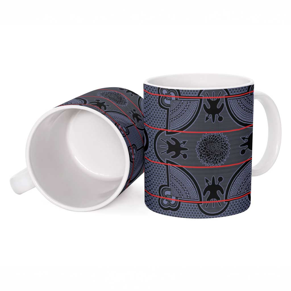Lesotho Seanamarena Ceramic Mug Basotho Traditional Blanket Style - Serenity - Wonder Print Shop