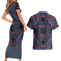 Lesotho Seanamarena Couples Matching Short Sleeve Bodycon Dress and Hawaiian Shirt Basotho Traditional Blanket Style - Serenity - Wonder Print Shop