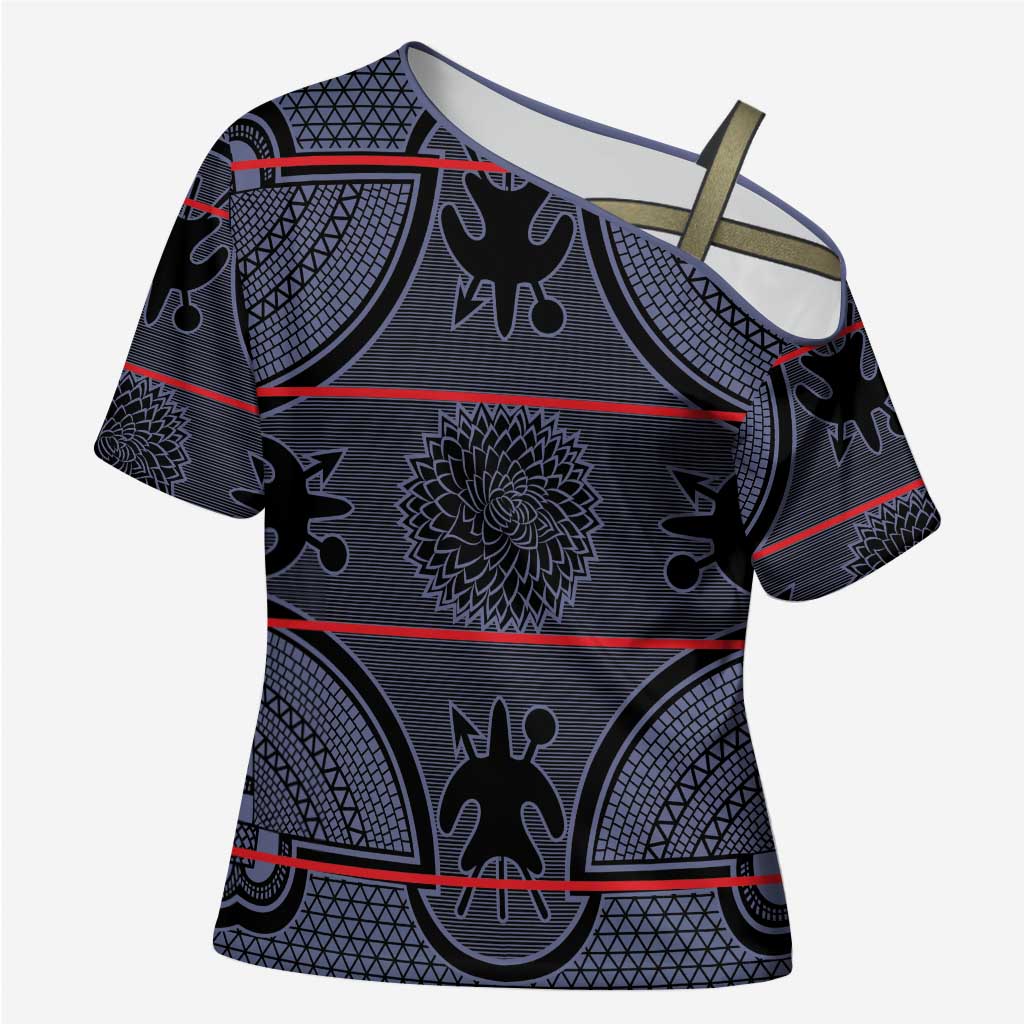 Lesotho Seanamarena Cross Shoulder Shirt Basotho Traditional Blanket Style - Serenity - Wonder Print Shop