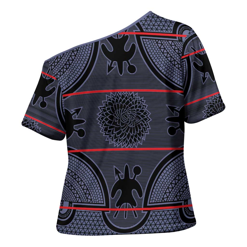Lesotho Seanamarena Cross Shoulder Shirt Basotho Traditional Blanket Style - Serenity - Wonder Print Shop
