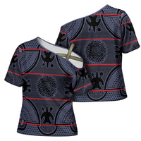 Lesotho Seanamarena Cross Shoulder Shirt Basotho Traditional Blanket Style - Serenity - Wonder Print Shop