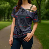 Lesotho Seanamarena Cross Shoulder Shirt Basotho Traditional Blanket Style - Serenity - Wonder Print Shop