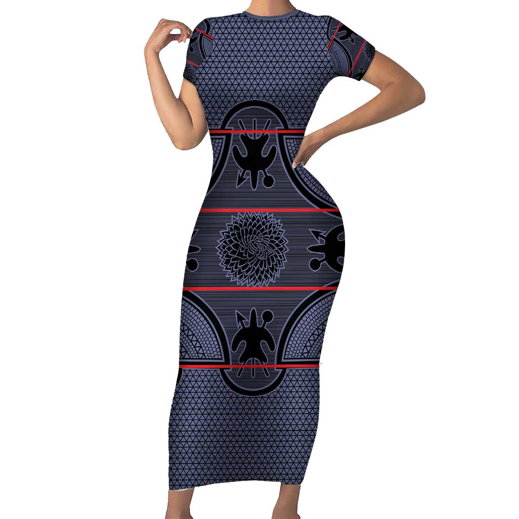 Lesotho Seanamarena Family Matching Short Sleeve Bodycon Dress and Hawaiian Shirt Basotho Traditional Blanket Style - Serenity - Wonder Print Shop