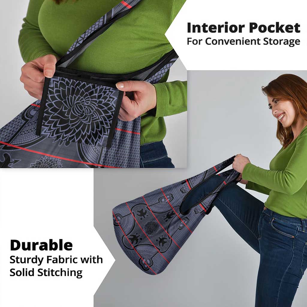 Lesotho Seanamarena Grocery Bag Basotho Traditional Blanket Style - Serenity - Wonder Print Shop