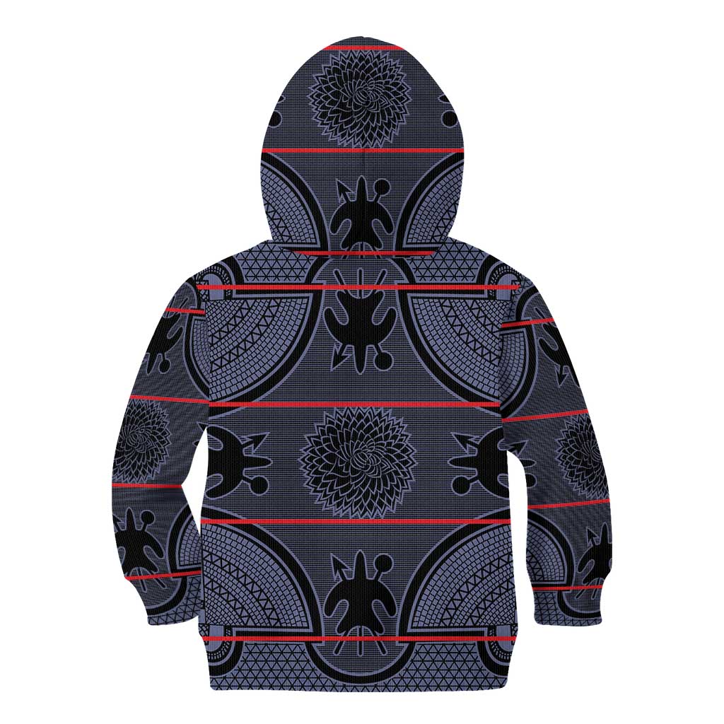 Lesotho Seanamarena Kid Hoodie Basotho Traditional Blanket Style - Serenity - Wonder Print Shop
