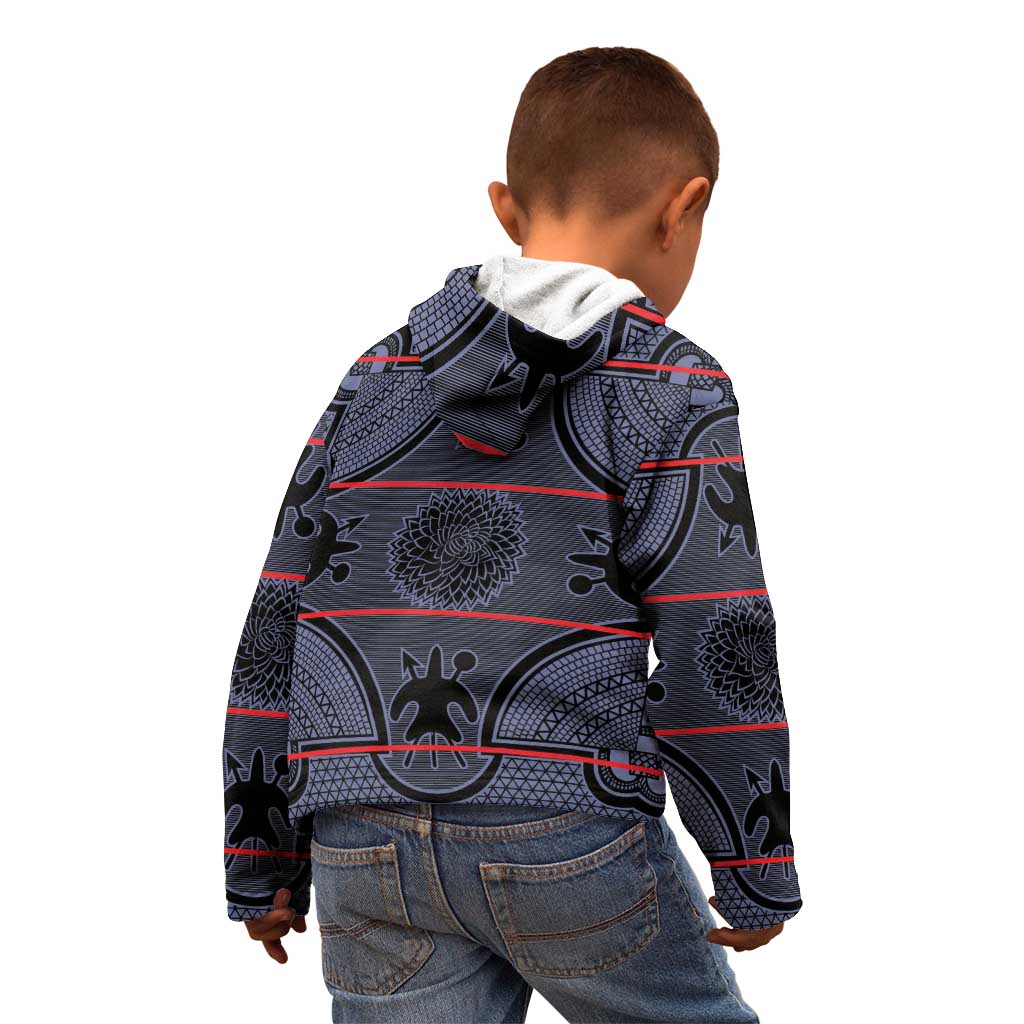 Lesotho Seanamarena Kid Hoodie Basotho Traditional Blanket Style - Serenity - Wonder Print Shop