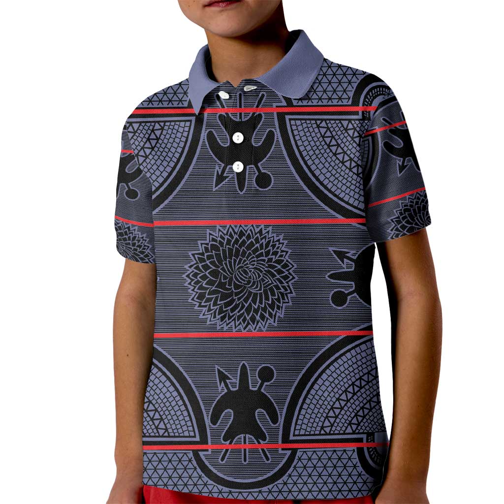 Lesotho Seanamarena Kid Polo Shirt Basotho Traditional Blanket Style - Serenity - Wonder Print Shop