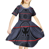 Lesotho Seanamarena Kid Short Sleeve Dress Basotho Traditional Blanket Style - Serenity - Wonder Print Shop