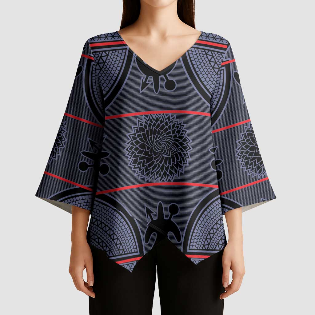 Lesotho Seanamarena Kimono Sleeve Blouse Basotho Traditional Blanket Style - Serenity - Wonder Print Shop