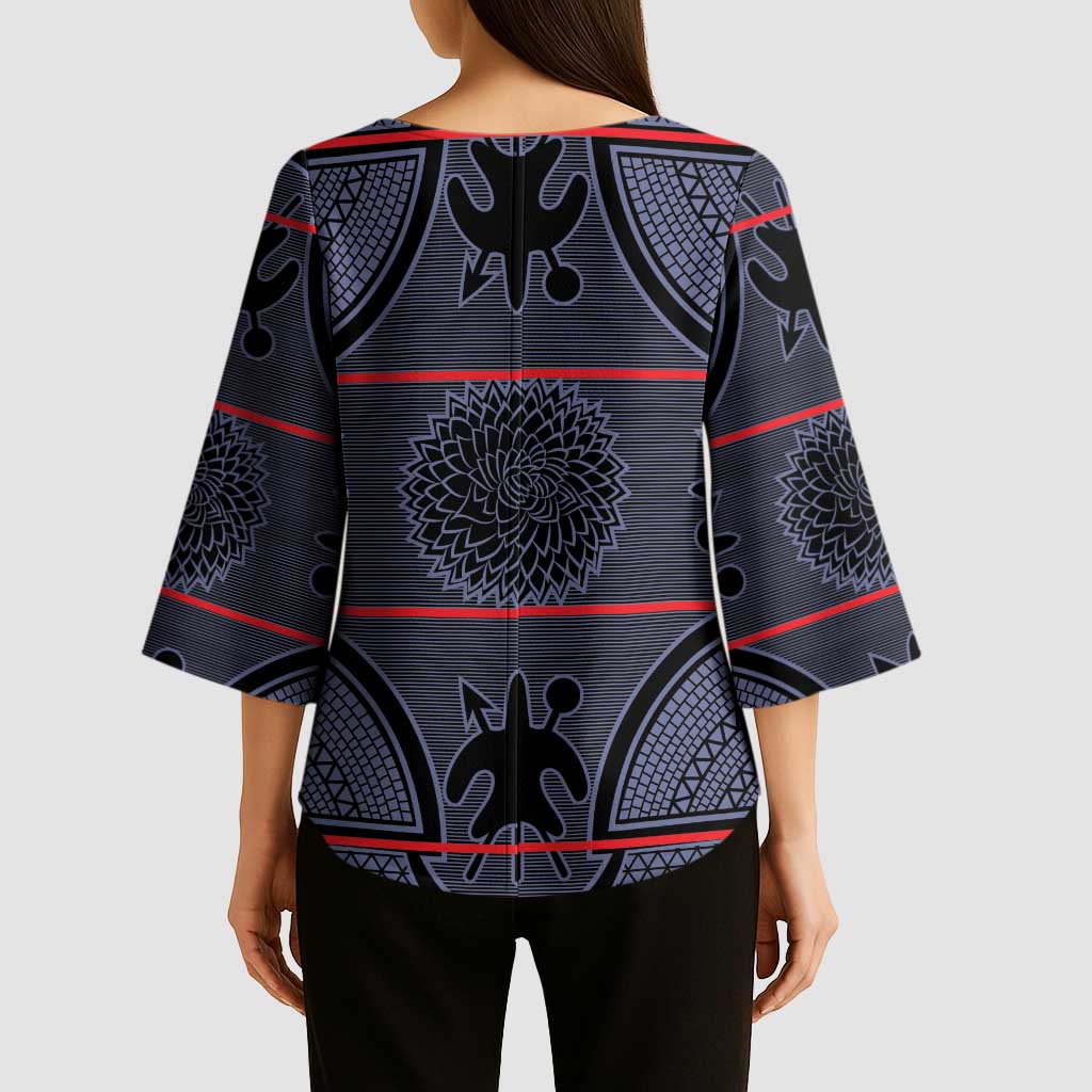 Lesotho Seanamarena Kimono Sleeve Blouse Basotho Traditional Blanket Style - Serenity - Wonder Print Shop