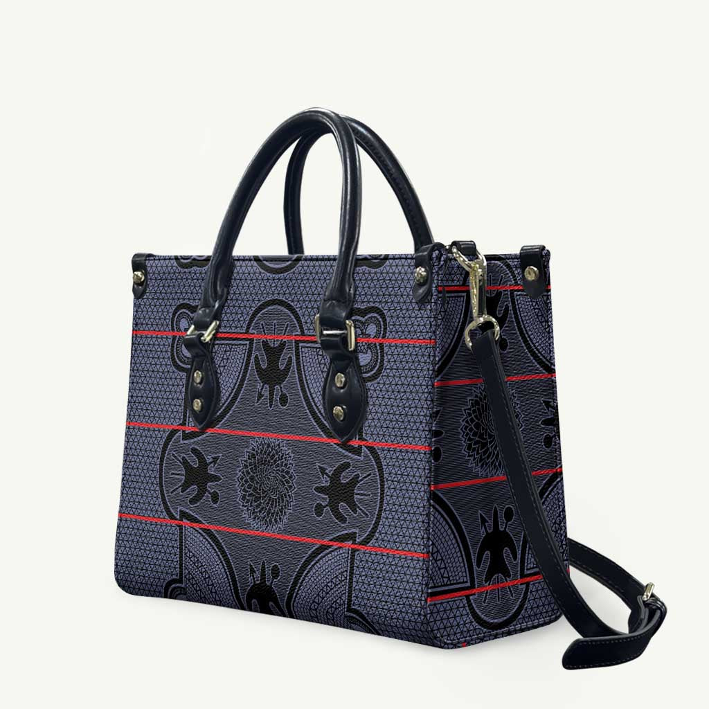 Lesotho Seanamarena Leather Bag Basotho Traditional Blanket Style - Serenity - Wonder Print Shop
