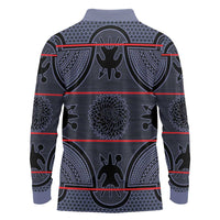 Lesotho Seanamarena Long Sleeve Polo Shirt Basotho Traditional Blanket Style - Serenity - Wonder Print Shop