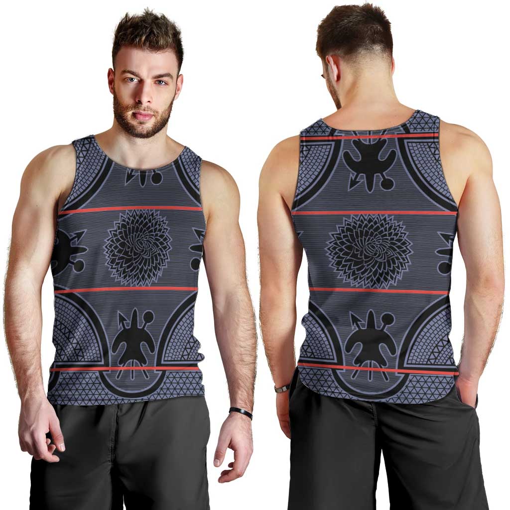 Lesotho Seanamarena Men Tank Top Basotho Traditional Blanket Style - Serenity - Wonder Print Shop
