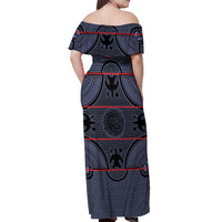 Lesotho Seanamarena Off Shoulder Maxi Dress Basotho Traditional Blanket Style - Serenity - Wonder Print Shop