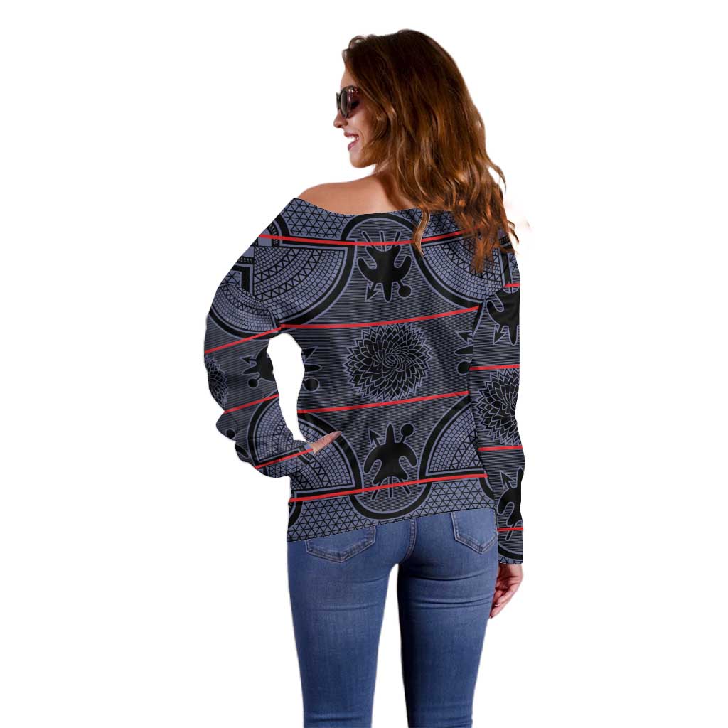 Lesotho Seanamarena Off Shoulder Sweater Basotho Traditional Blanket Style - Serenity - Wonder Print Shop