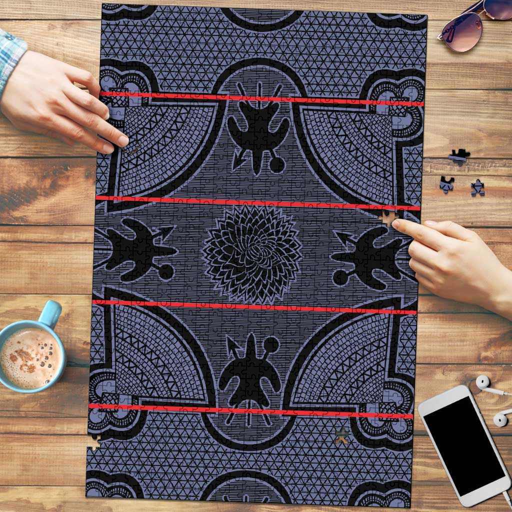 Lesotho Seanamarena Puzzle Basotho Traditional Blanket Style - Serenity - Wonder Print Shop